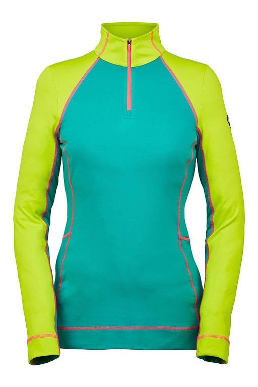 Top Spyder Savona Zip T-Neck Verdes Amarillos Para Mujer Mexico MX64918